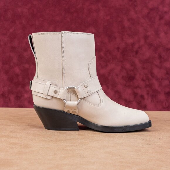 LABUCQ Women Waymore Ivory Leather Moto Biker Harness Boots sz 5US EUR35 - Picture 8 of 8